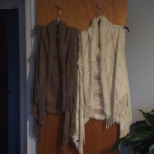 Sleeveless knit long vest